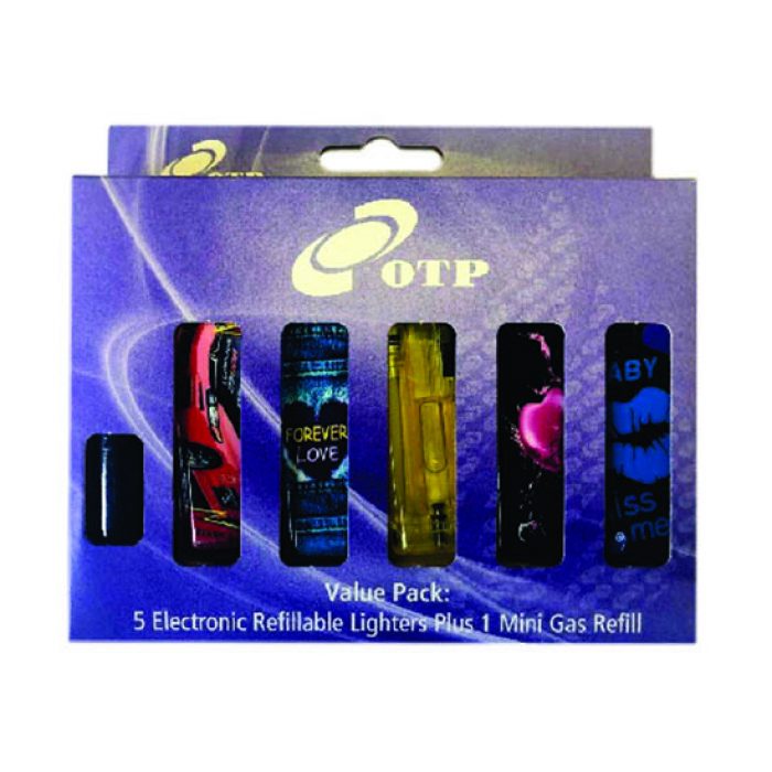 OTP Value Pack Elec/Refill Lighter 5's + 18ML Gas