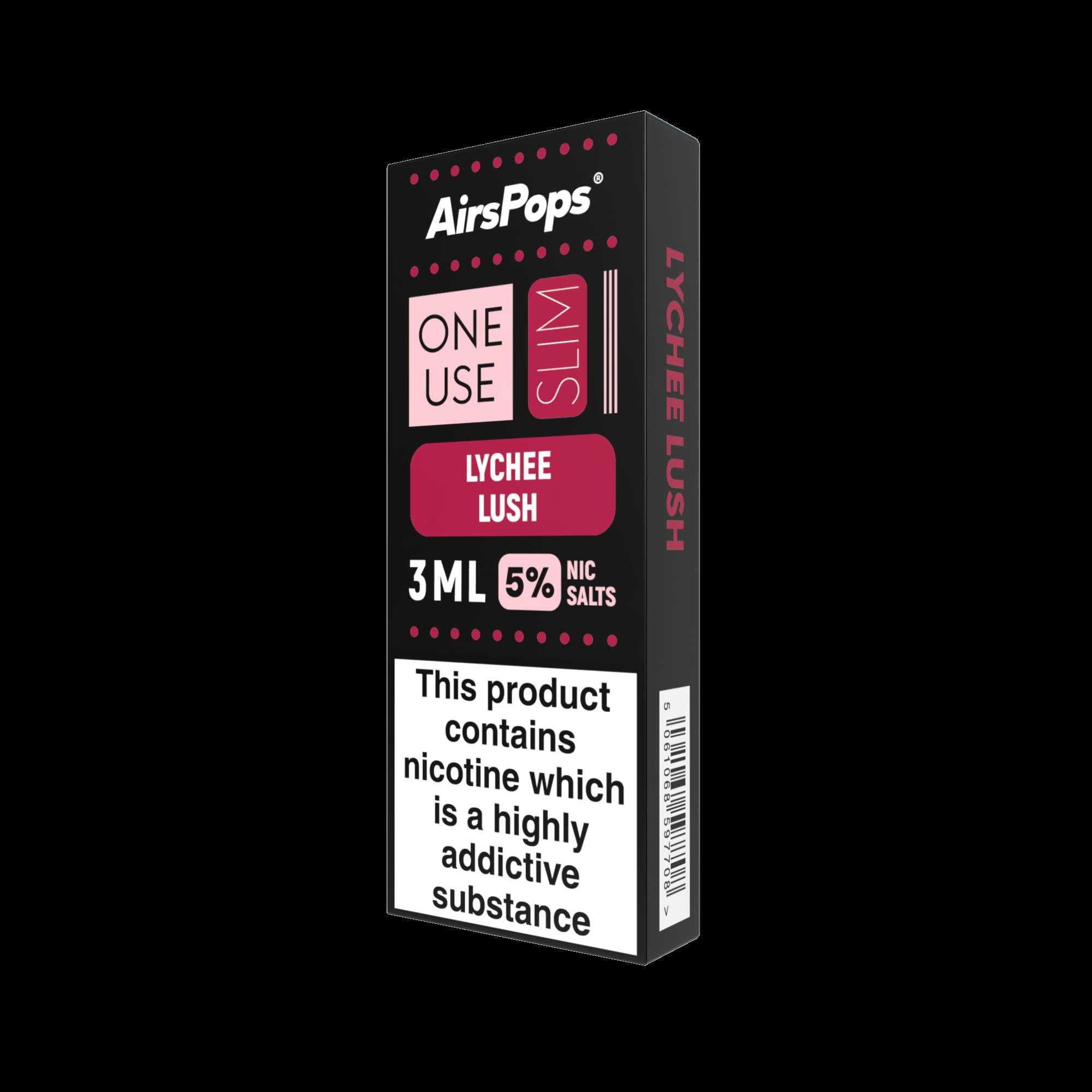 AirsPops One Use Slim 3ml 5% N/SALT LYCHEE LUSH